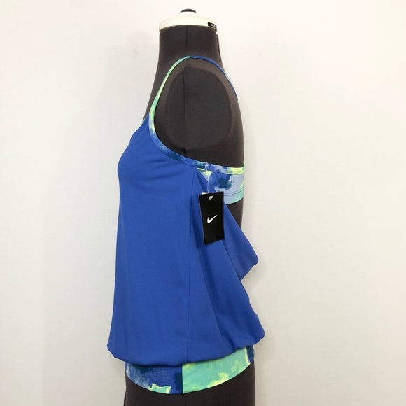 Nike NWT Womens Cascade Active Blue Green Tankini Top S - Picture 5 of 10